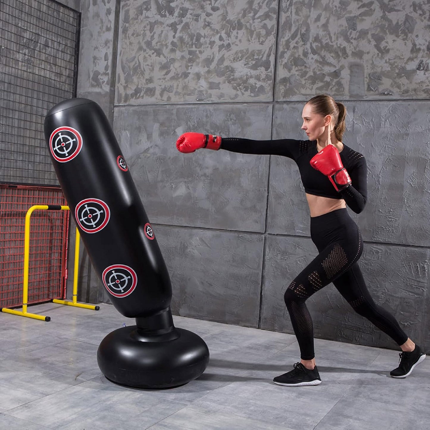 Saco Boxeo Inflable contra la ansiedad con Guantes